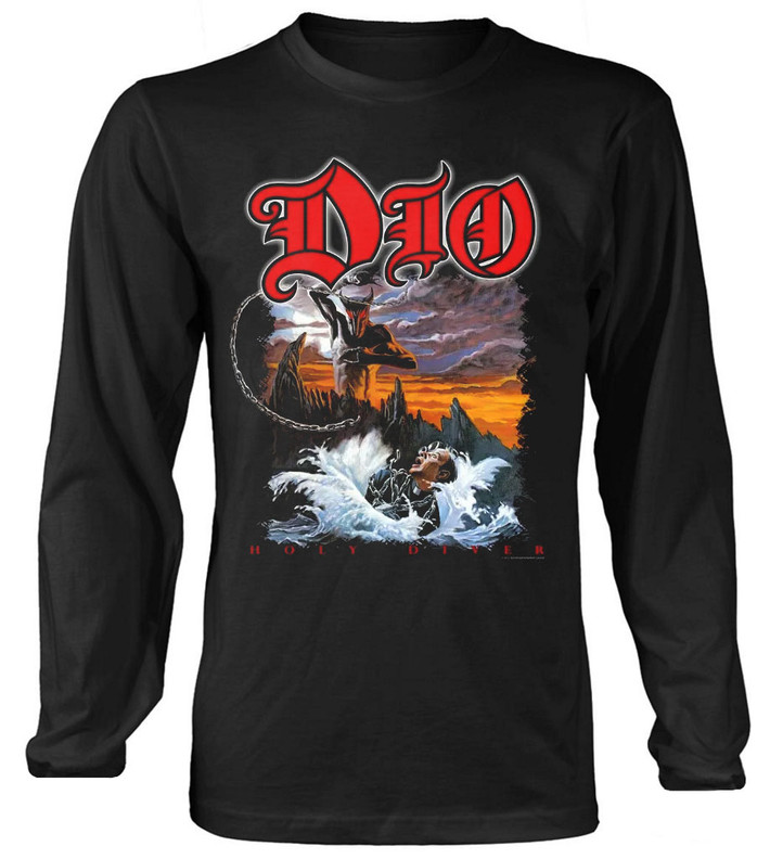 Dio 'Holy Diver' (Black) Long Sleeve Shirt Front