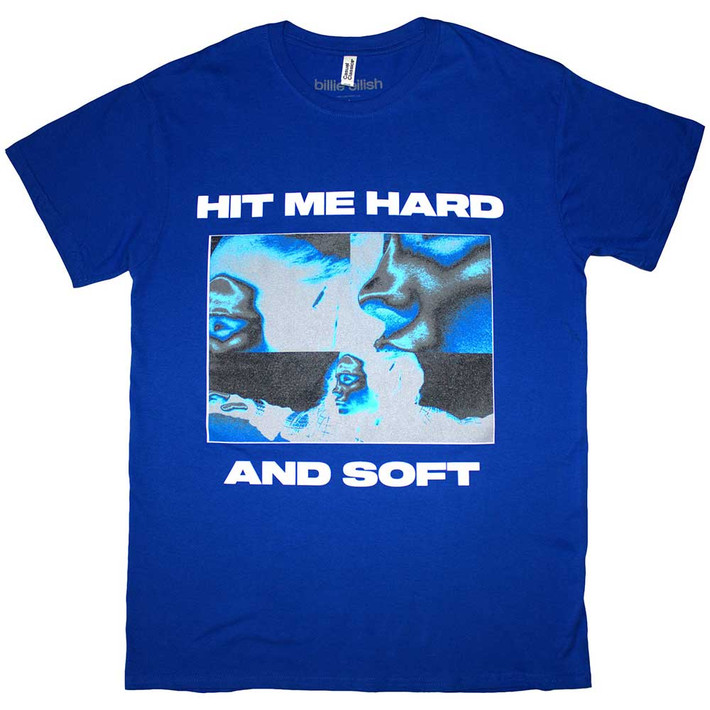 Billie Eilish 'Hit Me Hard And Soft Negative' (Navy Blue) T-Shirt