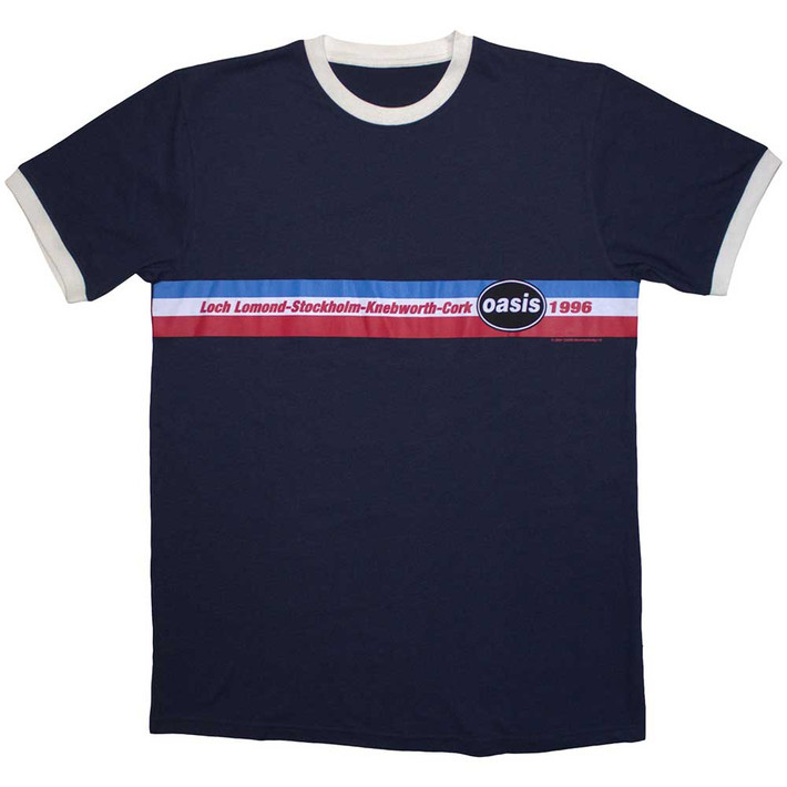 Oasis '1996 Tour Horizontal Stripes' (Blue & White) Eco Ringer