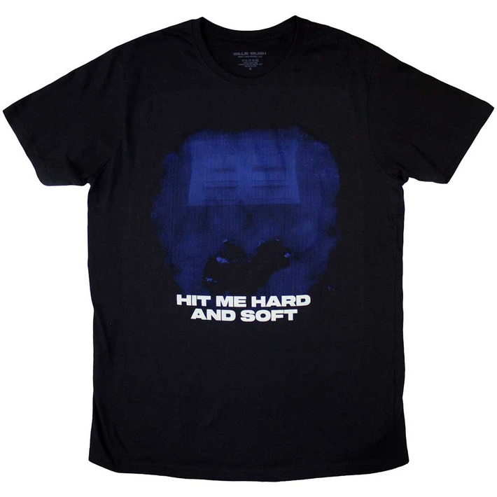 Billie Eilish 'Hit Me Hard And Soft Blue Lines' (Black) T-Shirt