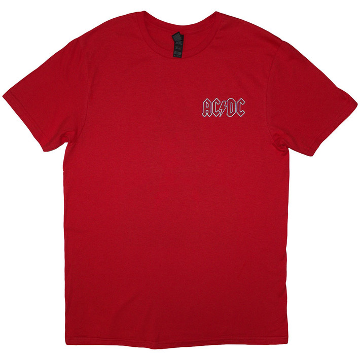 AC/DC 'Mini Logo / Lock Up Your Daughters' (Red) T-Shirt