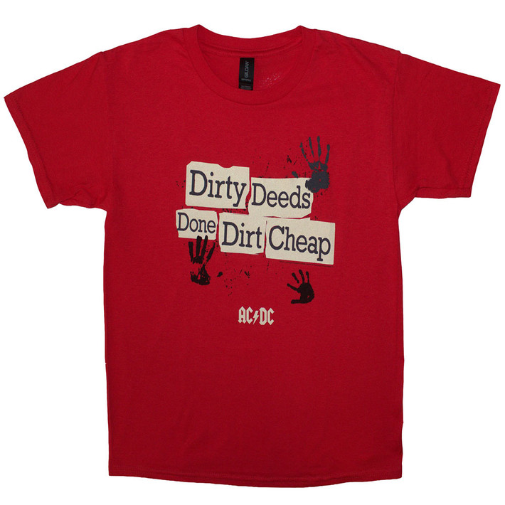 AC/DC 'Dirty Deeds Done Dirt Cheap' (Red) Kids T-Shirt