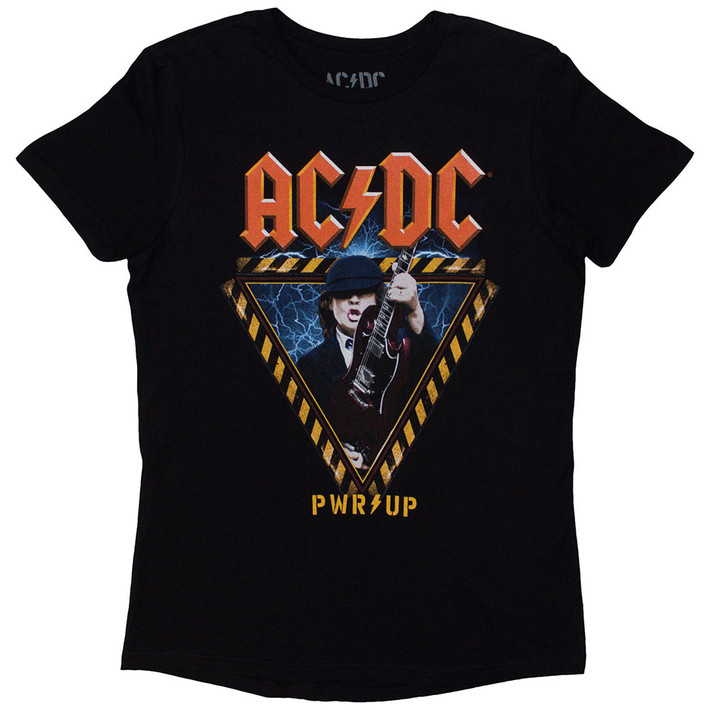 AC/DC 'Angus Triangle PRW-UP EU Tour '24' (Black) Womens Fitted T-Shirt