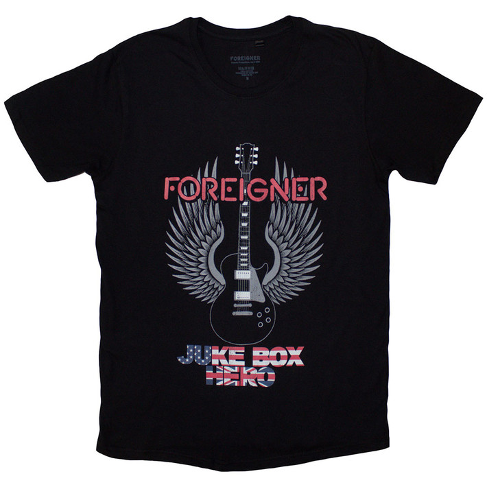 Foreigner 'Juke Box Hero' (Black) T-Shirt