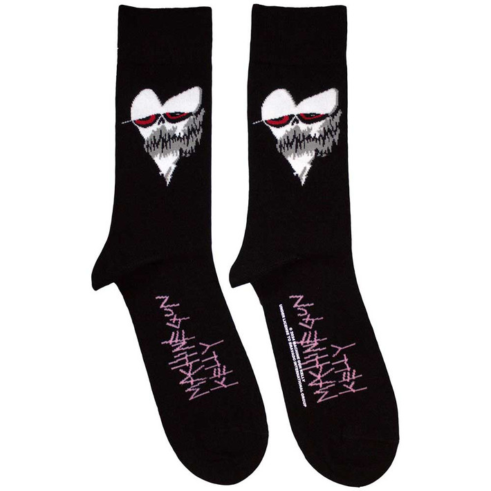 Machine Gun Kelly 'Heart Face' (Black) Socks (One Size = UK 7-11)
