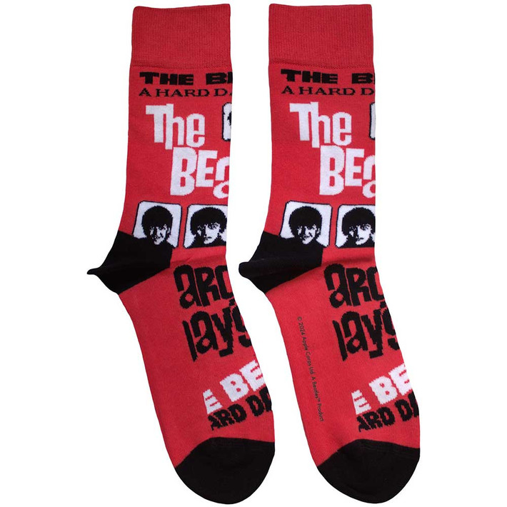 The Beatles 'A Hard Day's Night' (Red) Socks (One Size = UK 7-11)