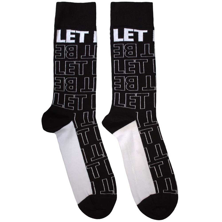 The Beatles 'Let It Be Text Outlines Repeat' (Black) Socks (One Size = UK 7-11)