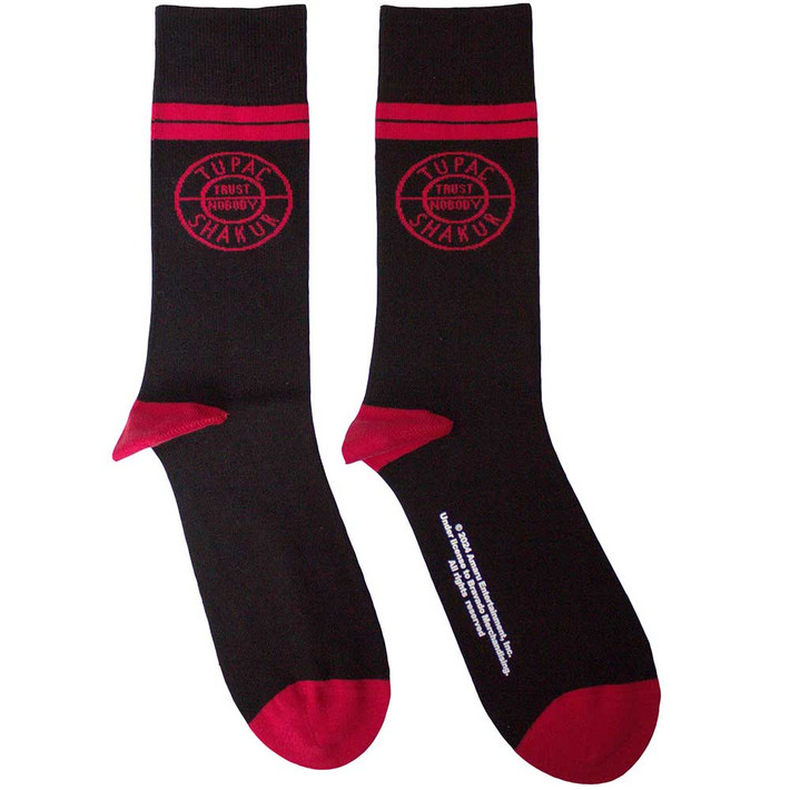 Tupac 'Circle Logo' (Black) Socks (One Size = UK 7-11)