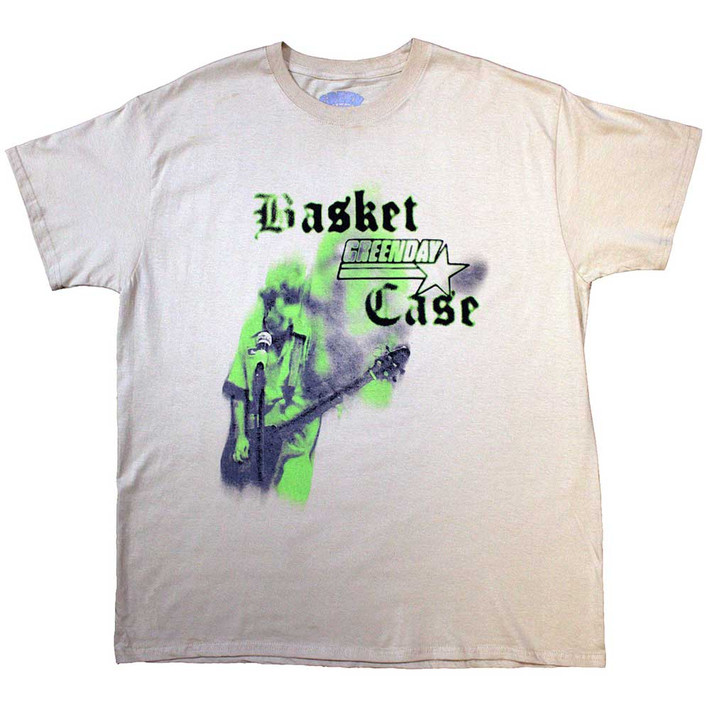 Green Day 'Basket Case Mic Stand' (Sand) T-Shirt