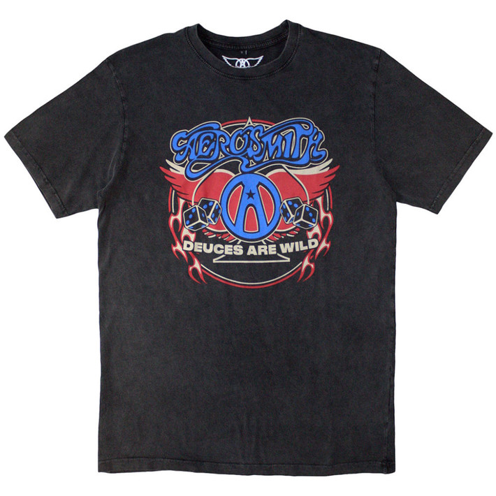 Aerosmith 'Rainbow Spade' (Stone Wash) Limited Edition T-Shirt