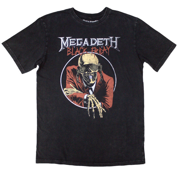 Megadeth 'Black Friday' (Stone Wash) Limited Edition T-Shirt