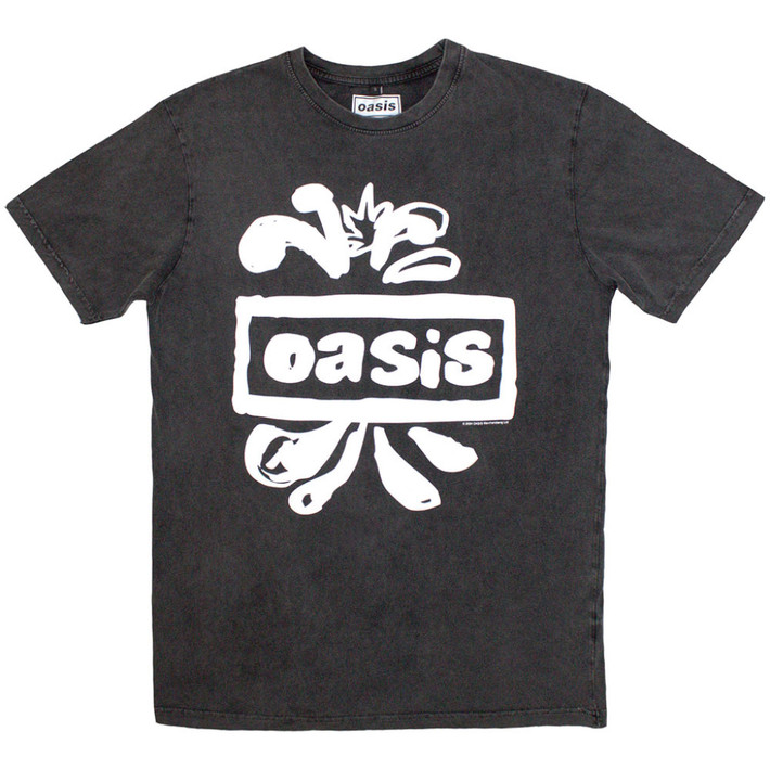 Oasis 'Logo Splat' (Stone Wash) Limited Edition T-Shirt