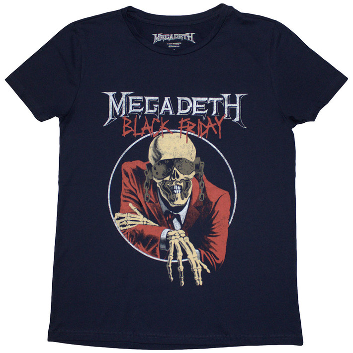 Megadeth 'Black Friday' (Blue) Womens Fitted T-Shirt
