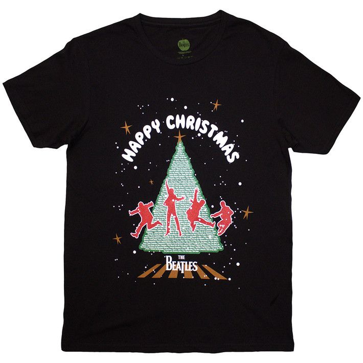 The Beatles 'Christmas Tree' (Black) T-Shirt
