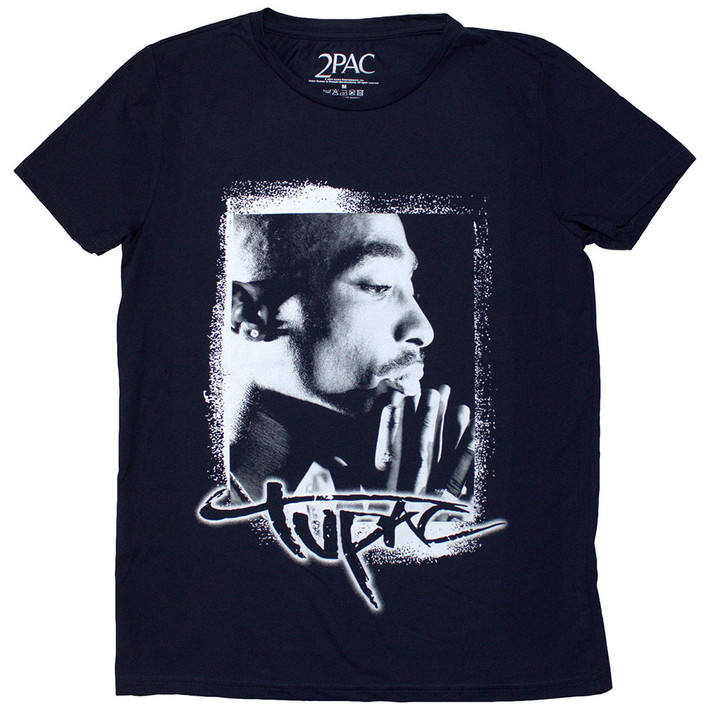 Tupac 'Spray Photo' (Blue) T-Shirt