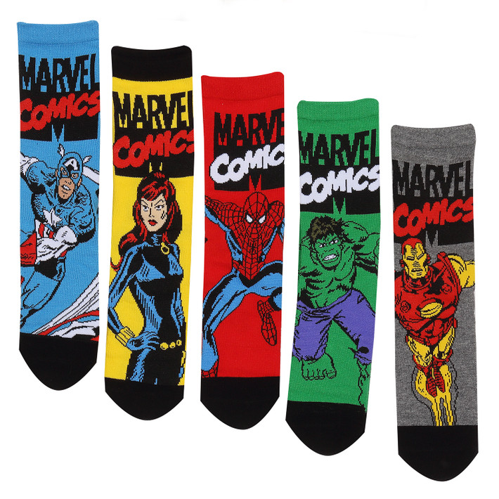 Marvel Avengers 'Comics' (Multicoloured) Socks (5 Pack)