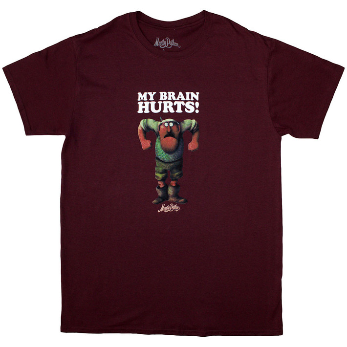 Monty Python 'My Brain Hurts' (Maroon Red) T-Shirt