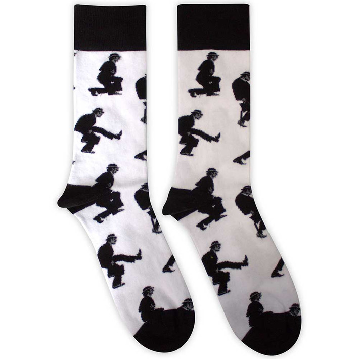 Monty Python 'Silly Walks' (White) Socks (One Size = UK 7-11)