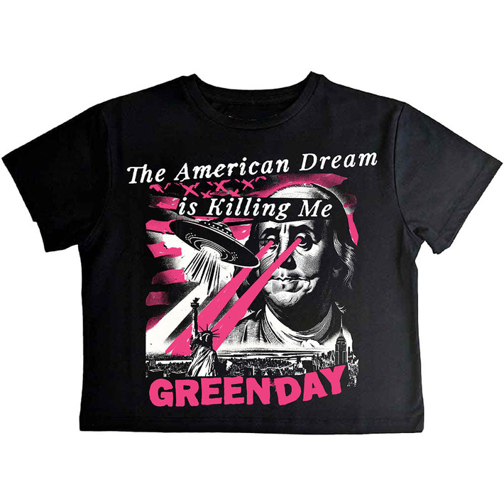 Green Day 'American Dream' (Black) Womens Crop Top