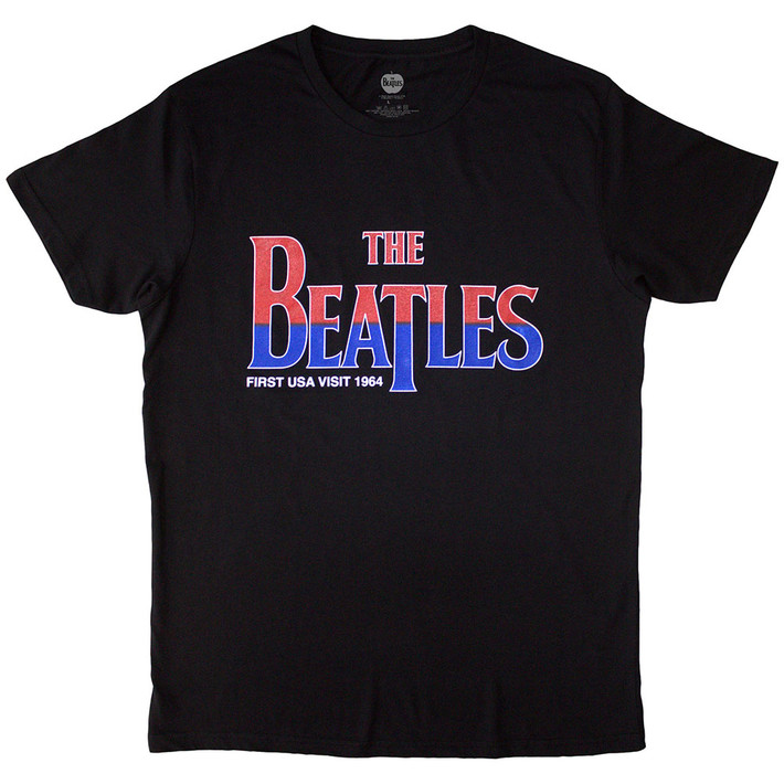 The Beatles 'First USA Visit' (Black) T-Shirt