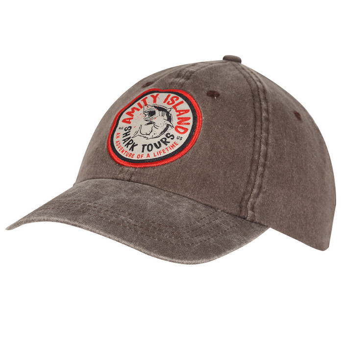 Jaws 'Shark Tours' (Grey) Washed Baseball Cap Front