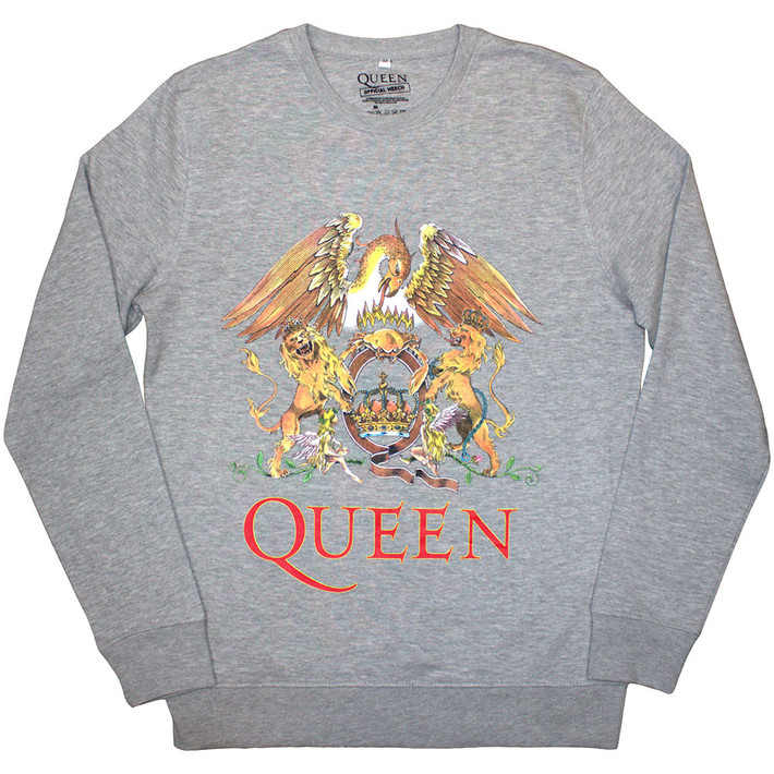 Queen 'Classic Crest' (Grey) Sweatshirt