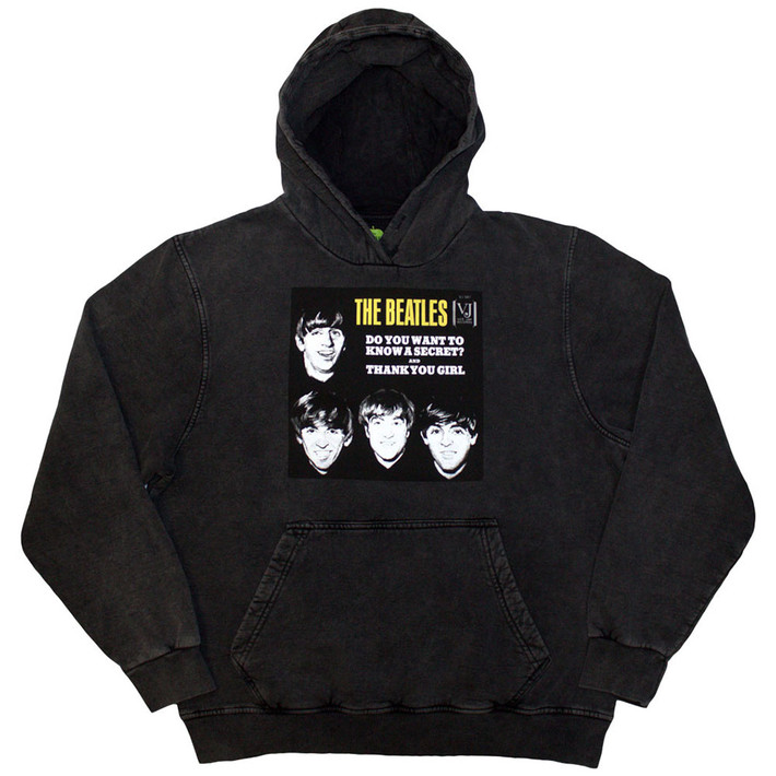 The Beatles 'VJ Secret Sleeve' (Grey Wash) Pull Over Hoodie