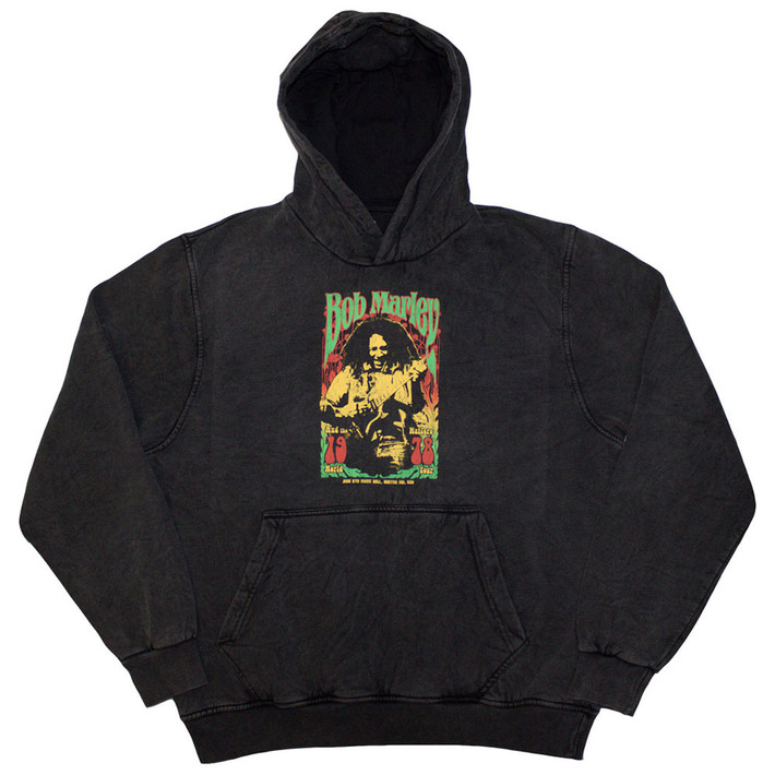 Bob Marley '1978' (Grey Wash) Pull Over Hoodie