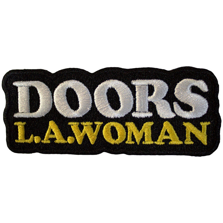 The Doors 'LA Woman Text Logo on Black' (Iron On) Patch