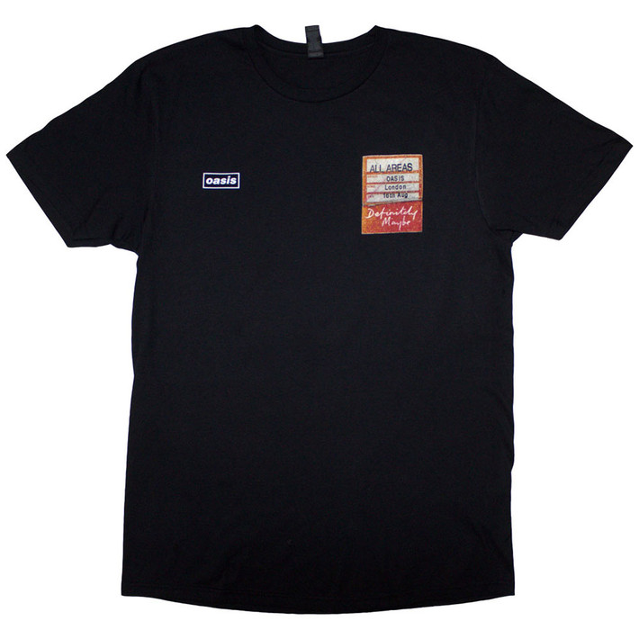 Oasis 'Definitely Maybe AAA Setlist' (Black) T-Shirt
