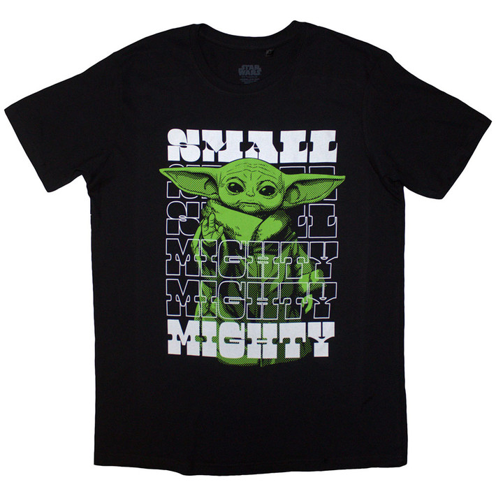Star Wars 'The Mandalorian Grogu Small & Mighty' (Black) T-Shirt