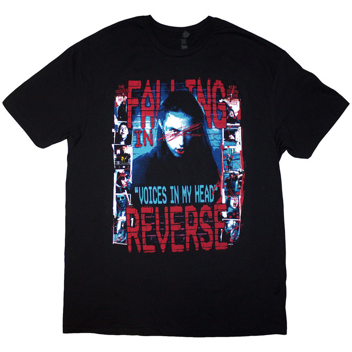 Falling In Reverse 'Voice Collage' (Black) T-Shirt