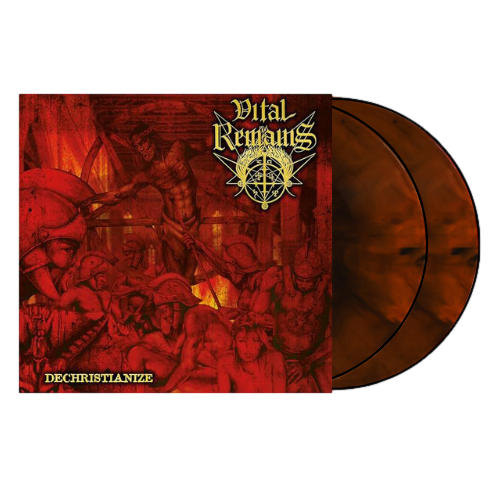 Vital Remains 'Dechristianize' 2LP Neon Orange Black Vinyl