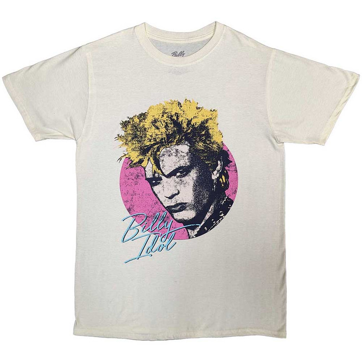 Billy Idol 'Circle Illustration' (Natural) T-Shirt