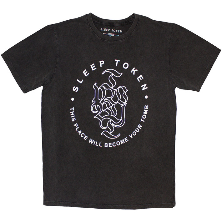Sleep Token 'Tomb Text Ring' (Stone Wash) Limited Edition T-Shirt