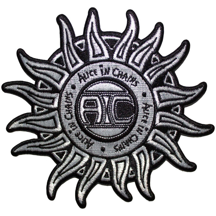 Alice In Chains 'Sun Logo B&W' (Iron On) Patch