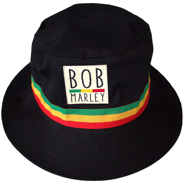 Bob Marley 'Tricolor Stripes' (Black) Bucket Hat