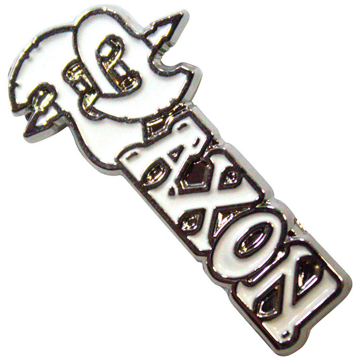 Saxon 'White Logo' Pin Badge