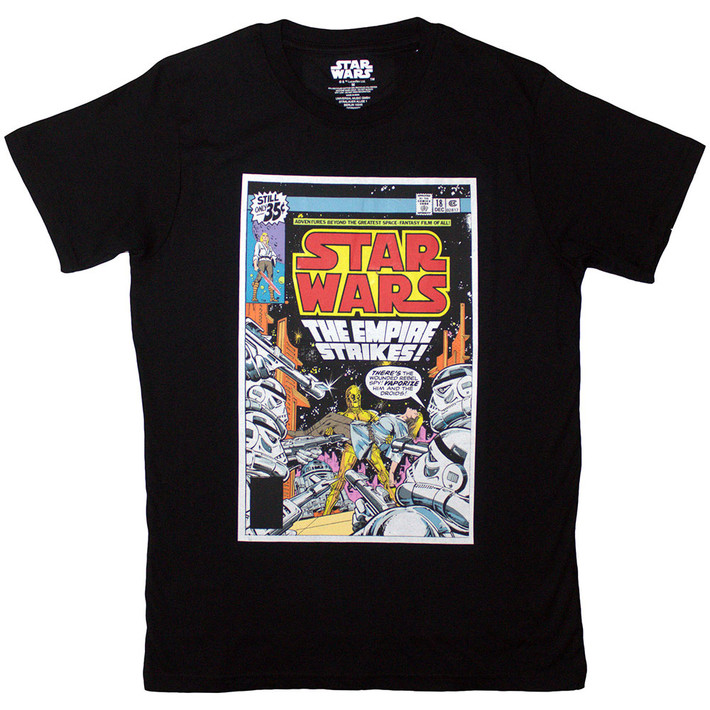 Star Wars 'The Empire Strikes Comic Cover' (Black) T-Shirt