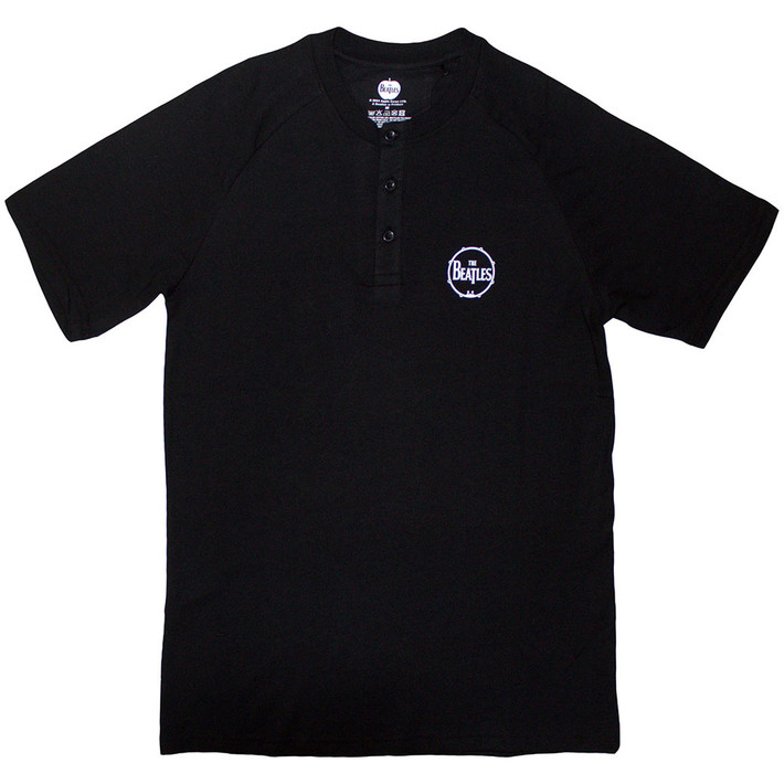 The Beatles 'Mini Drum Logo' (Black) Raglan T-Shirt
