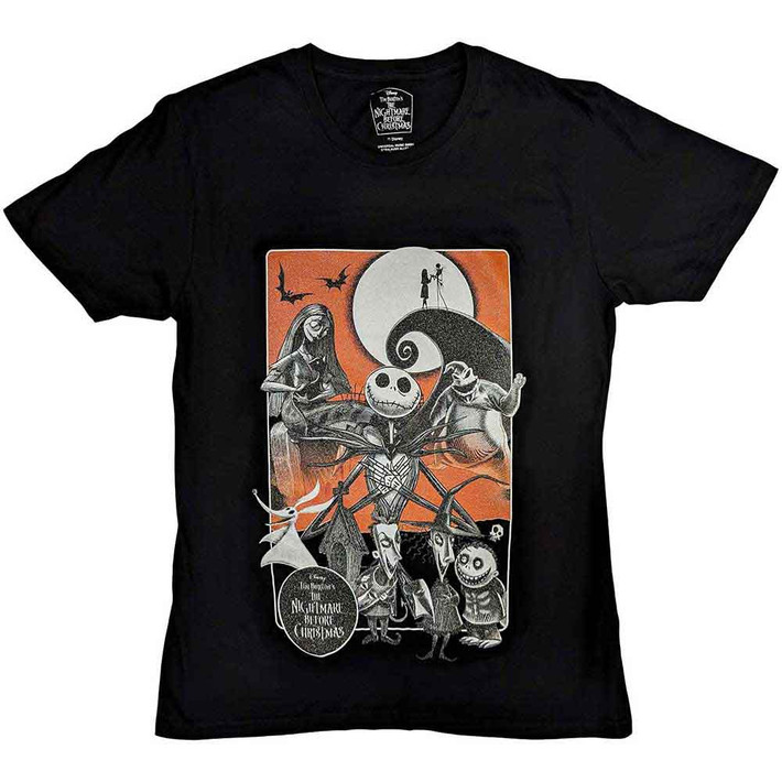 The Nightmare Before Christmas 'Orange Moon Embellished' (Black) T-Shirt