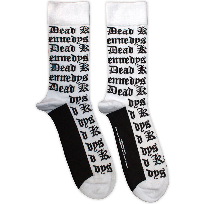 Dead Kennedys 'Gothic Logo Pattern' (White) Socks (One Size = UK 7-11)