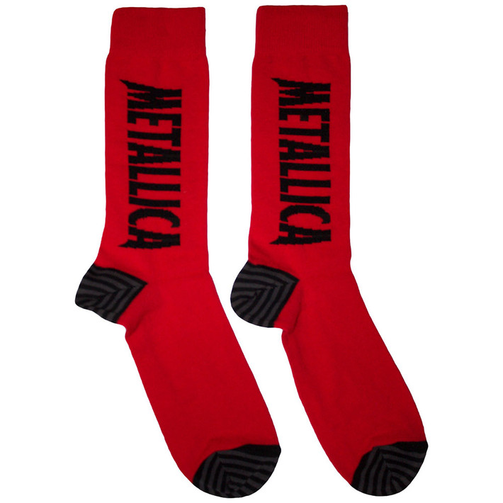 Metallica 'Stressed Logo' (Red) Socks (One Size = UK 7-11)