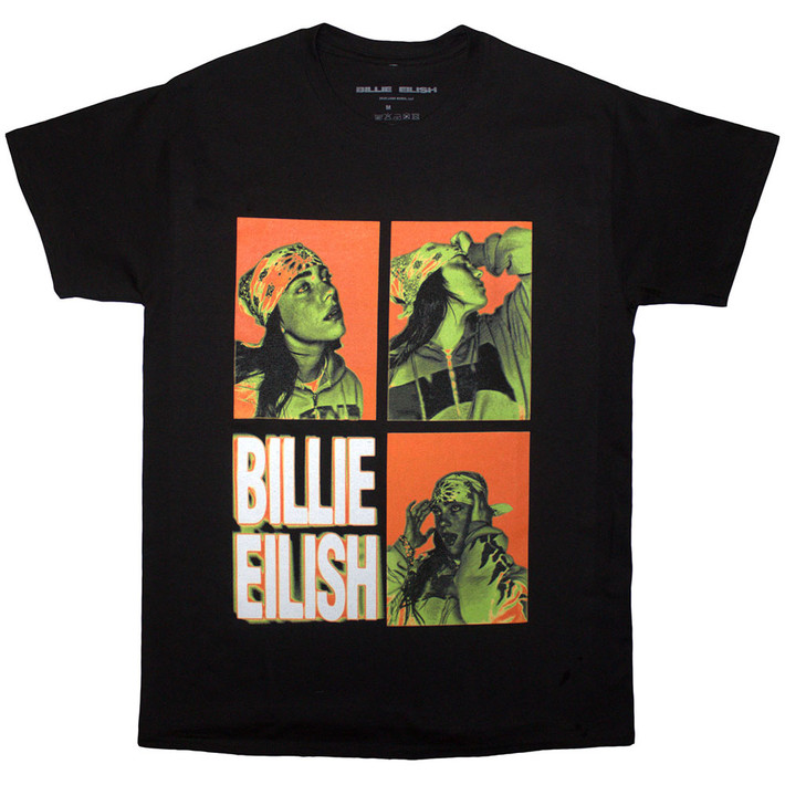 Billie Eilish '3 Photo Logo' (Black) T-Shirt
