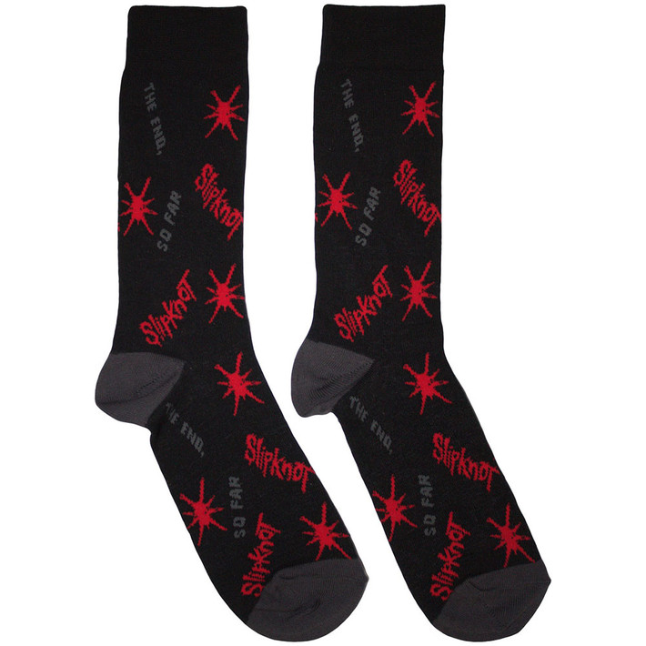 Slipknot 'All Over Print Splat The End, So Far' (Black) Socks (One Size = UK 7-11)