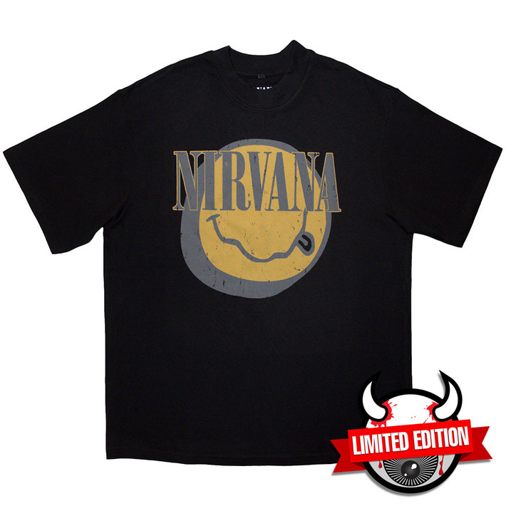 Nirvana 'Evergreen' (Black) Oversized Boxy T-Shirt - Limited Edition