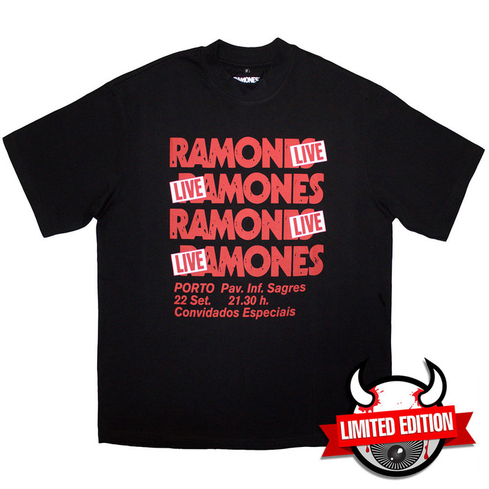 Ramones 'Concert' (Black) Oversized Boxy T-Shirt - Limited Edition