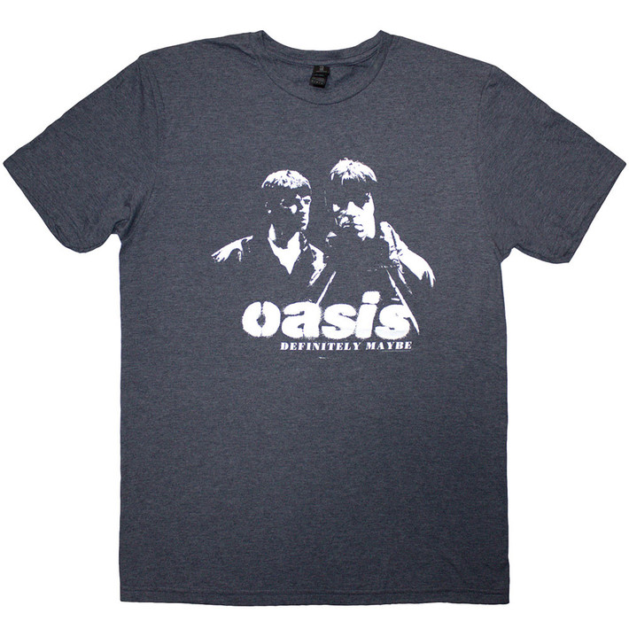 Oasis 'Definitely Maybe Photo Stencil' (Blue) T-Shirt