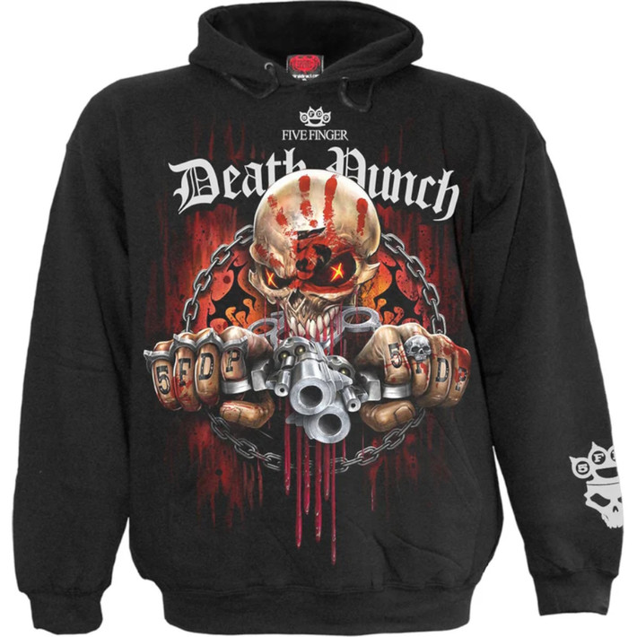 Five Finger Death Punch 'Assassin Revolvers' (Black) Pull Over Hoodie