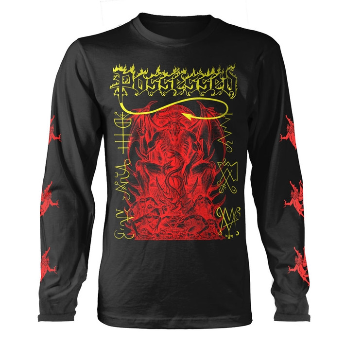 Possessed 'Baphomet' (Black) Long Sleeve Shirt Front